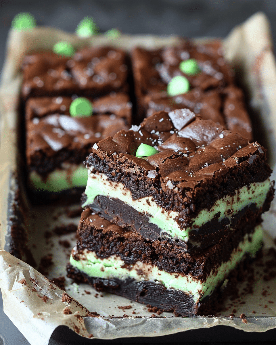 Mint Fudge Stuffed Brownies