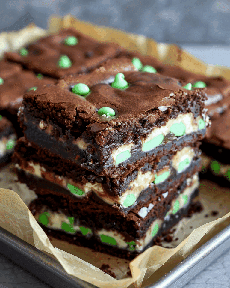 Mint Fudge Stuffed Brownies