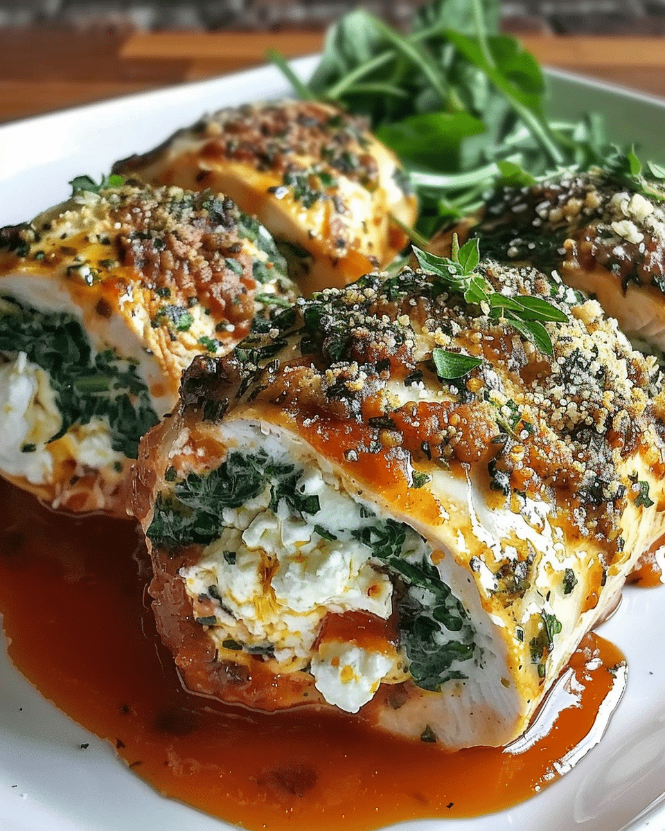 Herbed Ricotta Stuffed Chicken Rolls Recipe