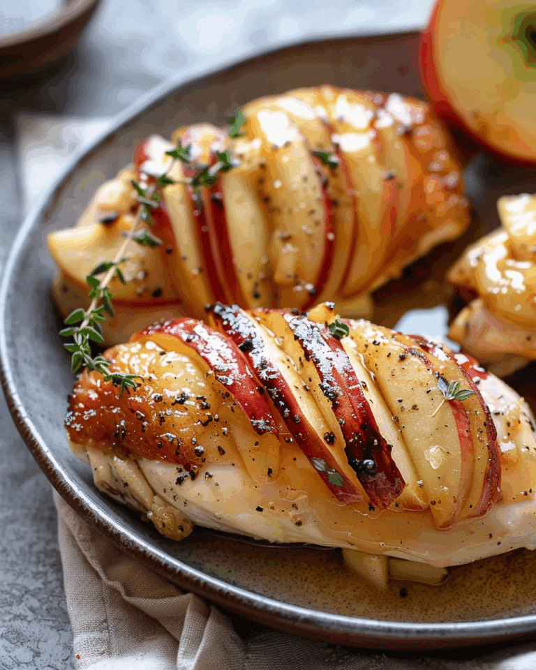 Maple Glazed Apple and Brie Stuffed Chicken