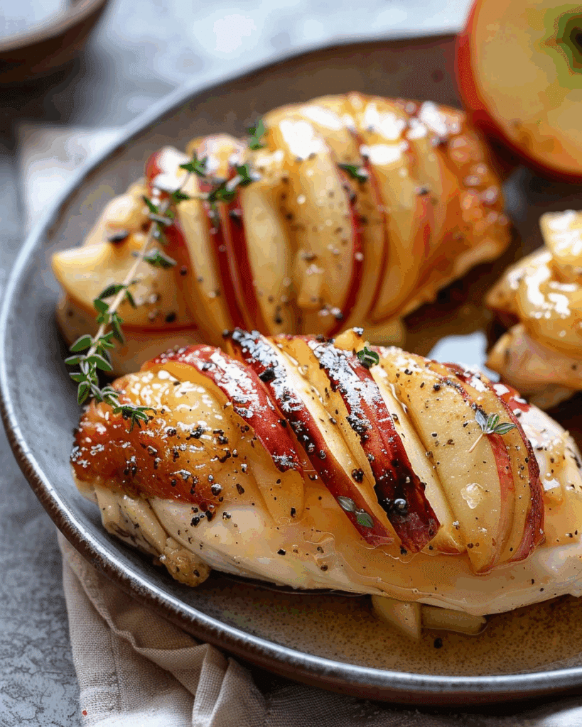 Maple Glazed Apple and Brie Stuffed Chicken