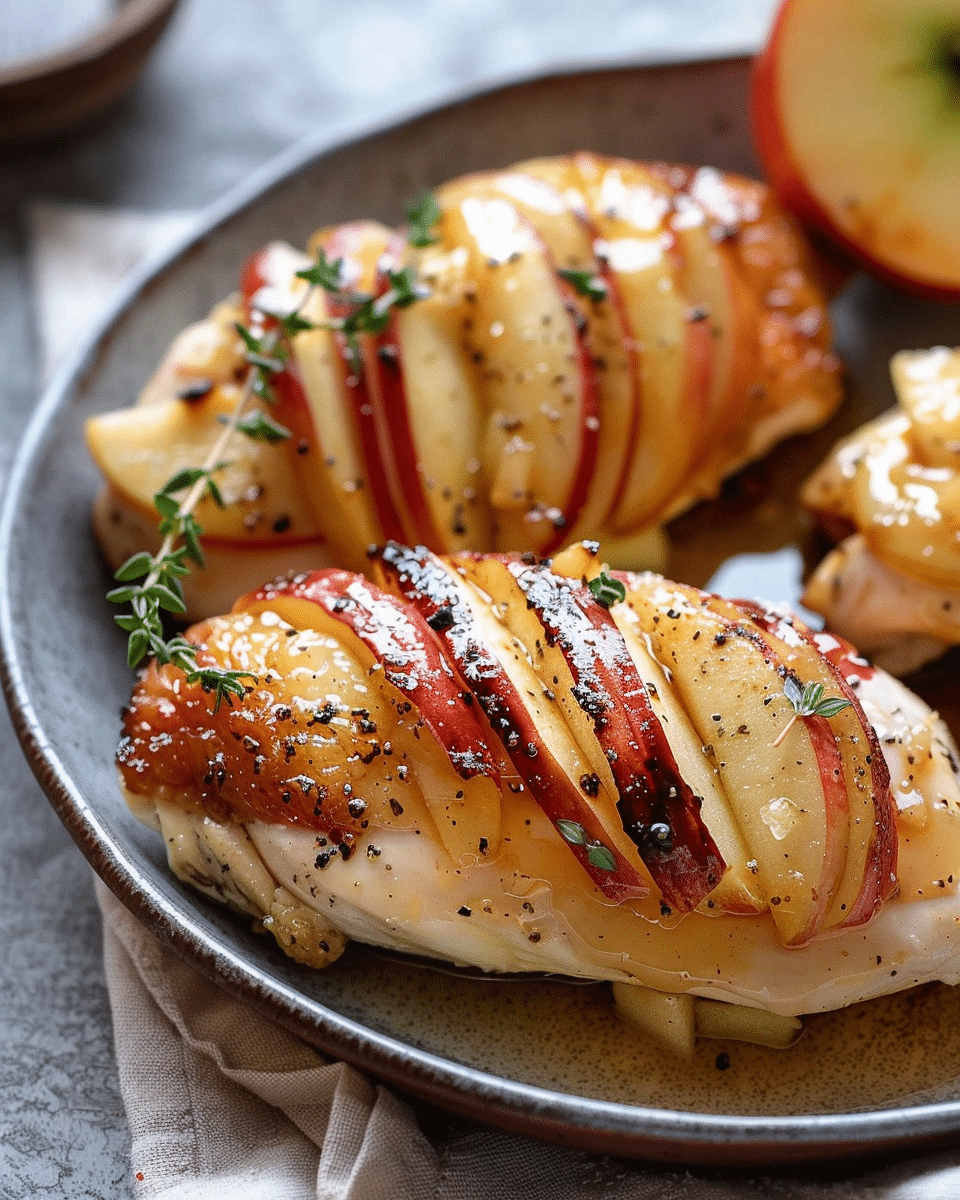 Maple Glazed Apple and Brie Stuffed Chicken