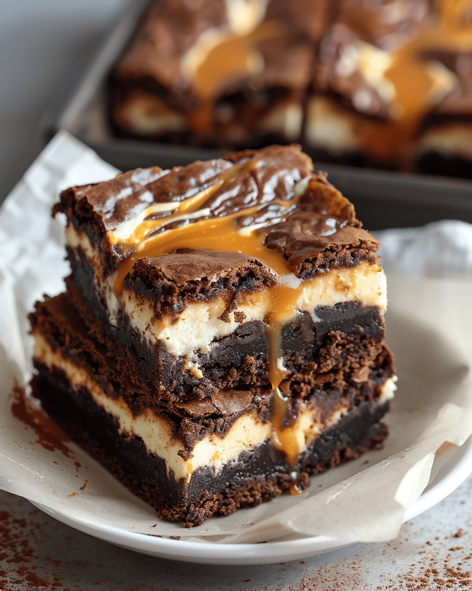 Milky Way Caramel Cheesecake Brownies
