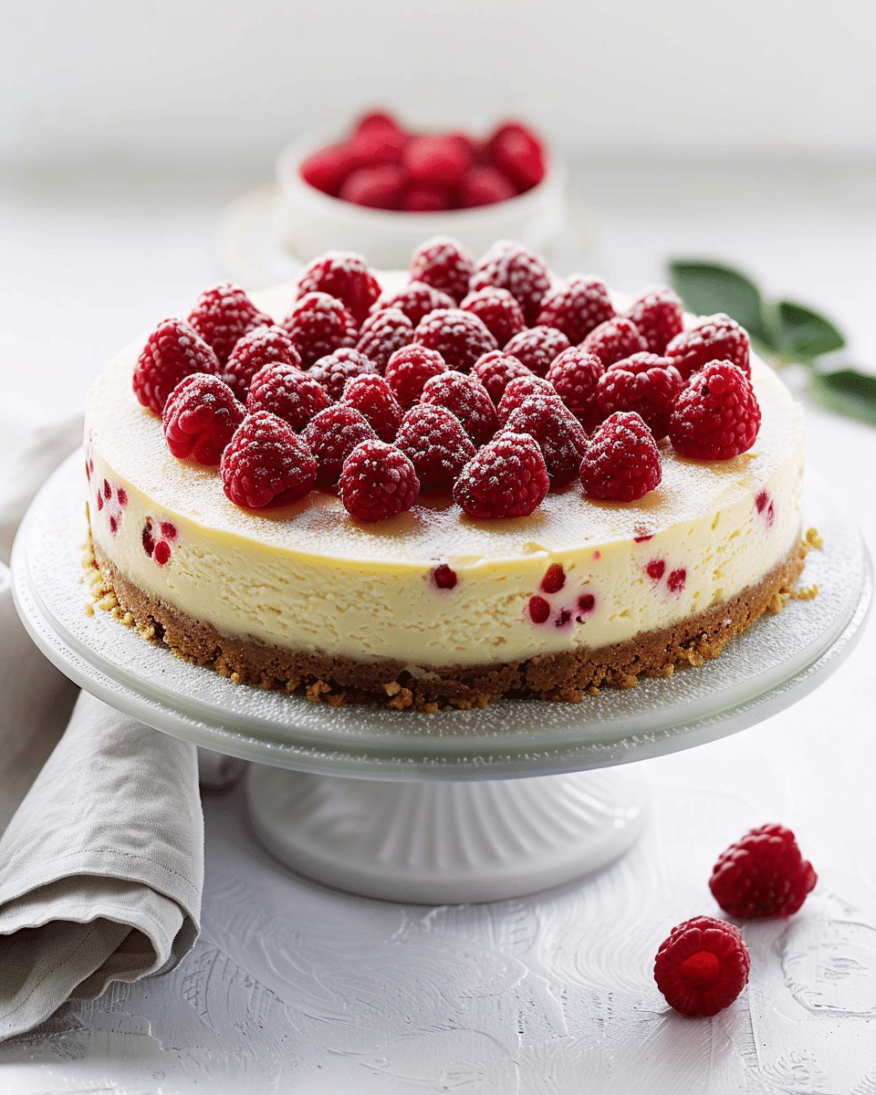 White Chocolate Raspberry Cheesecake