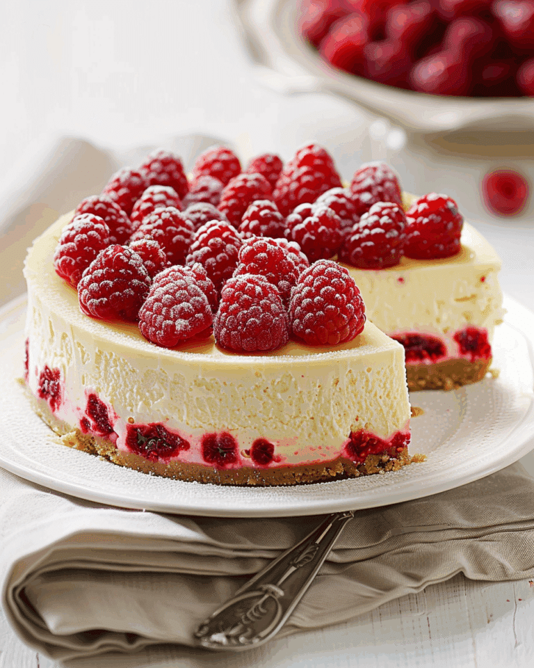White Chocolate Raspberry Cheesecake