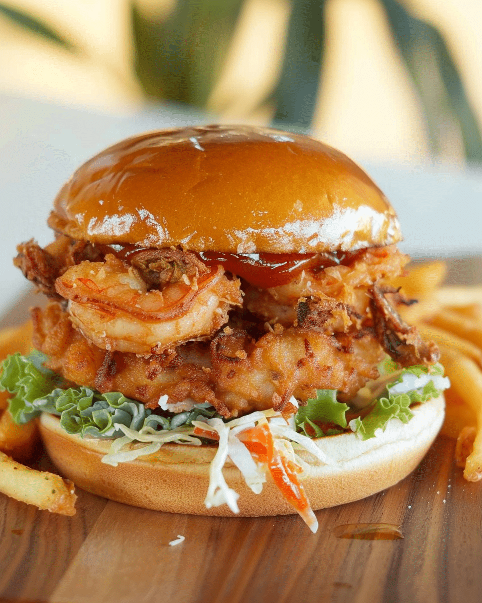 Crispy Fried Shrimp Burger