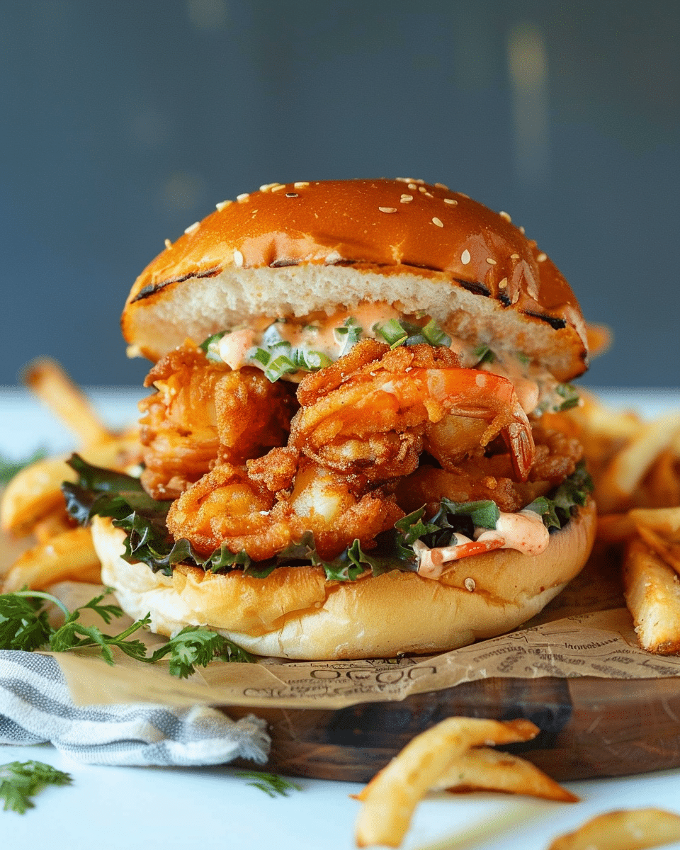 Crispy Fried Shrimp Burger