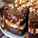 Caramel and Pistachio Snickers Cake