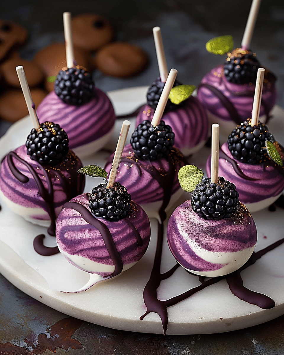 Forest Blackberry Cheesecake Pops
