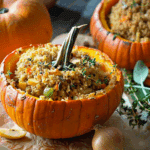 Pumpkin Stuffed with Herbed Apple Couscous