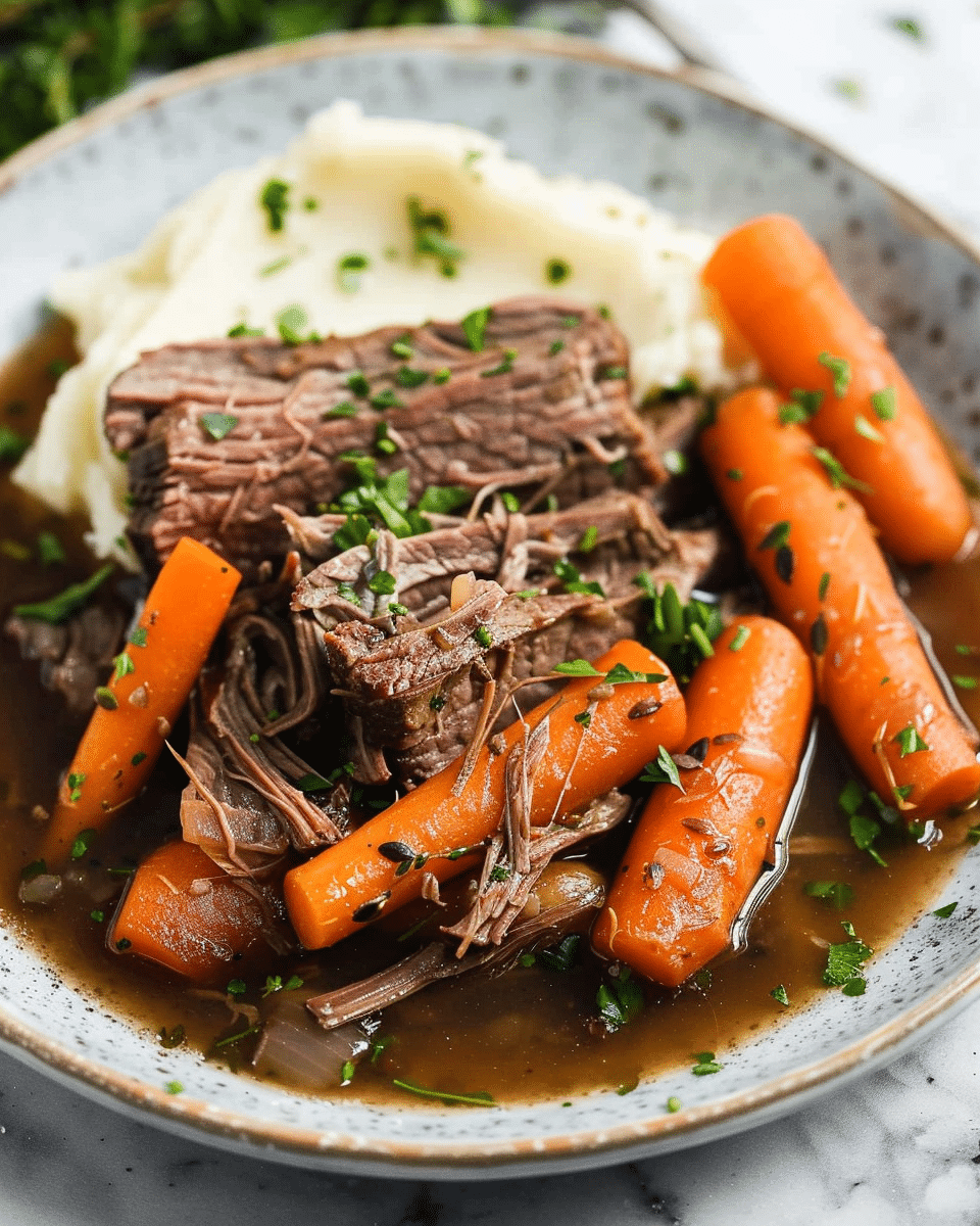 Slow Cooker Garlic Herb Pot Roast