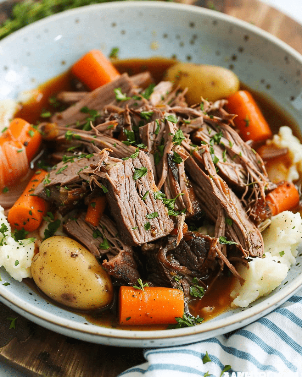 Slow Cooker Garlic Herb Pot Roast