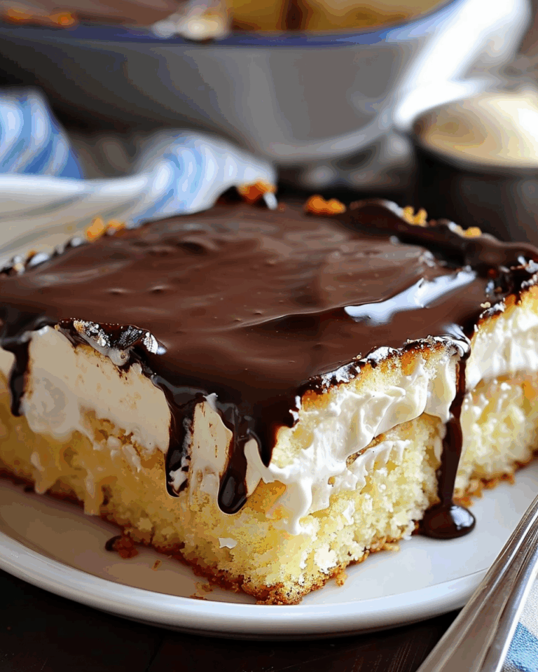 Boston Cream Pie Poke Cake