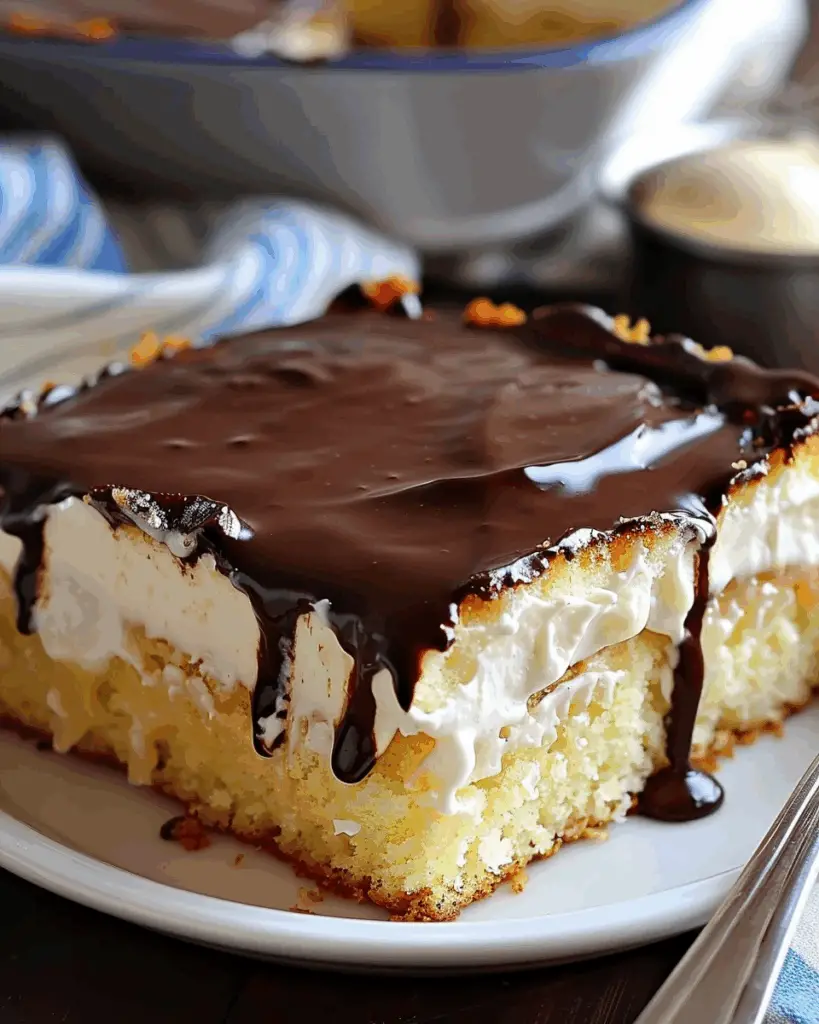 Boston Cream Pie Poke Cake
