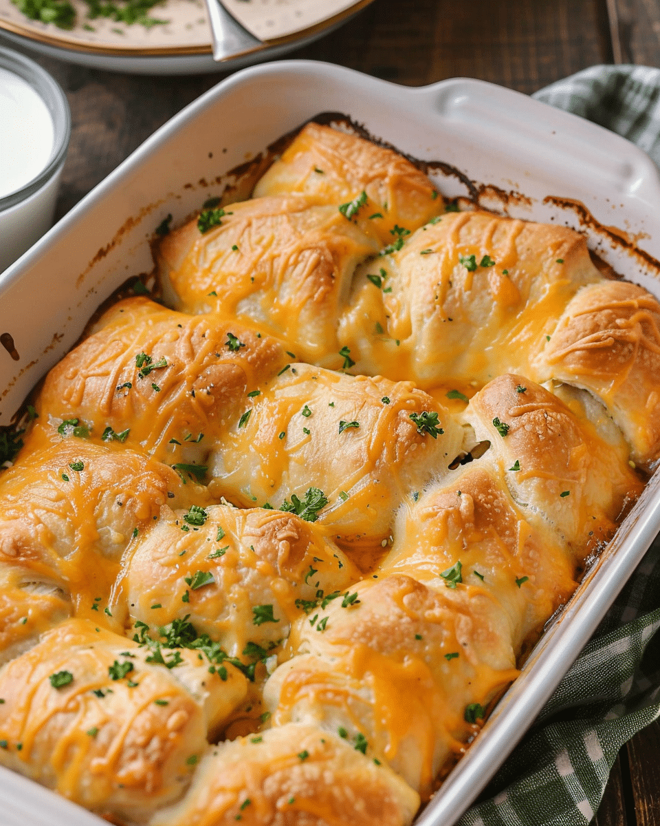 Cheesy Chicken Crescent Roll Bake