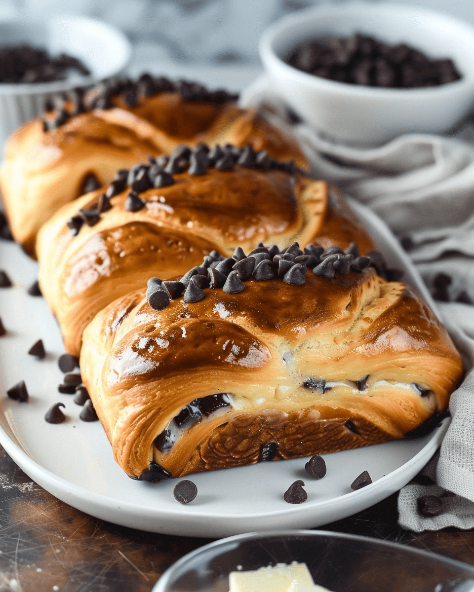 Chocolate Chip Vanilla Custard Brioches