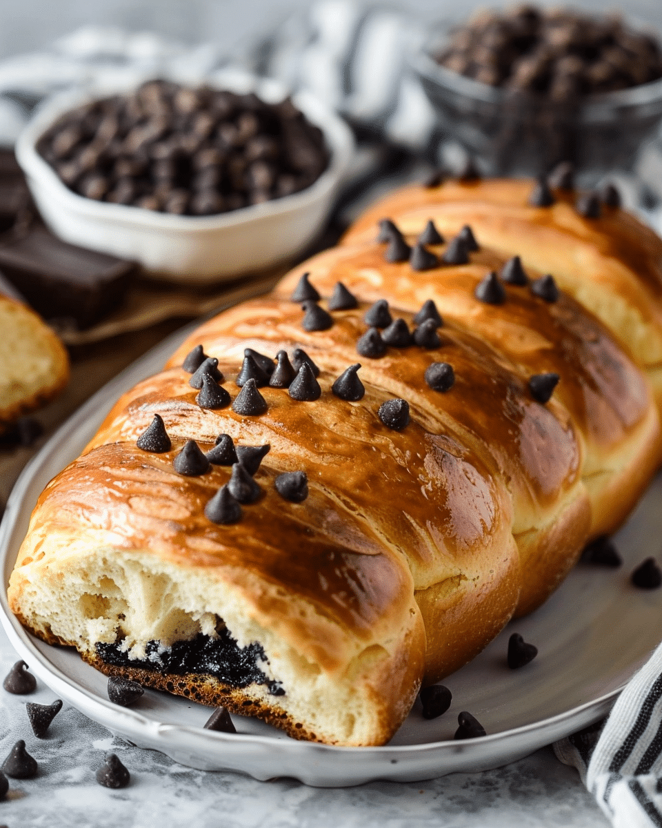 Chocolate Chip Vanilla Custard Brioches