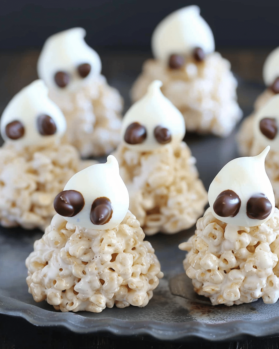 Rice Krispie Treat Ghosts