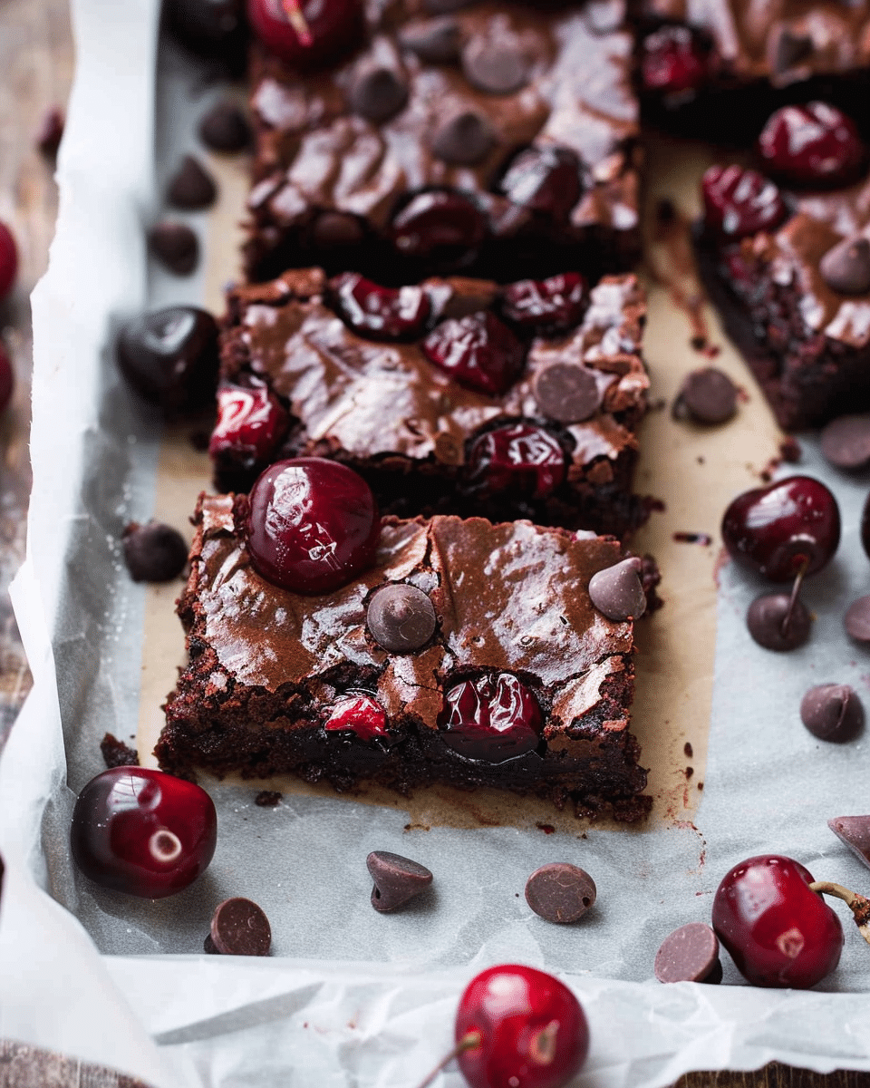 Roasted Cherry Brownies