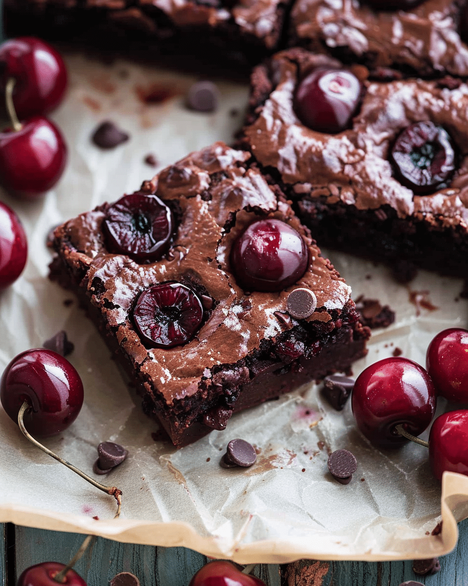 Roasted Cherry Brownies