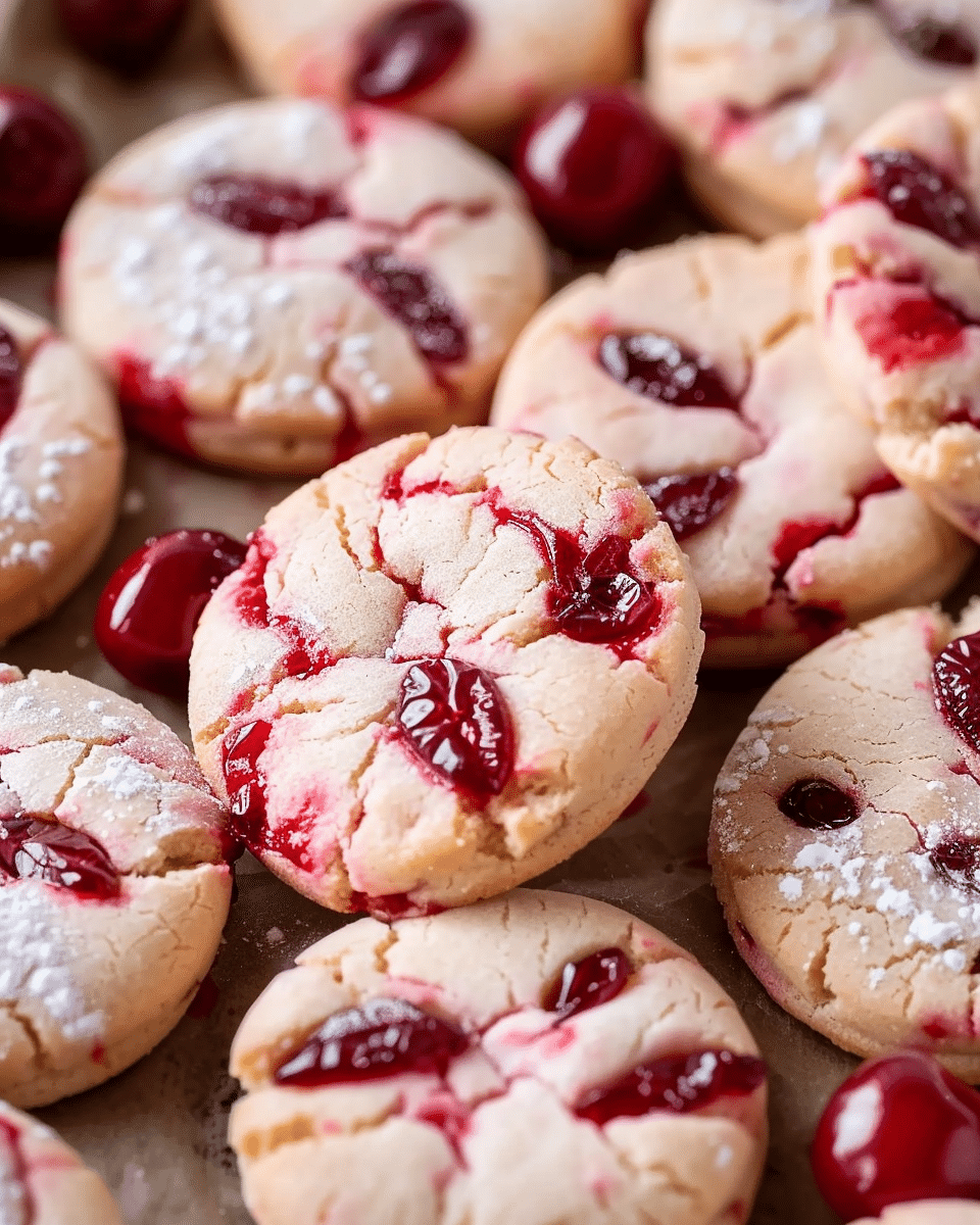 Cherry Almond Shortbread Cookies Recipe