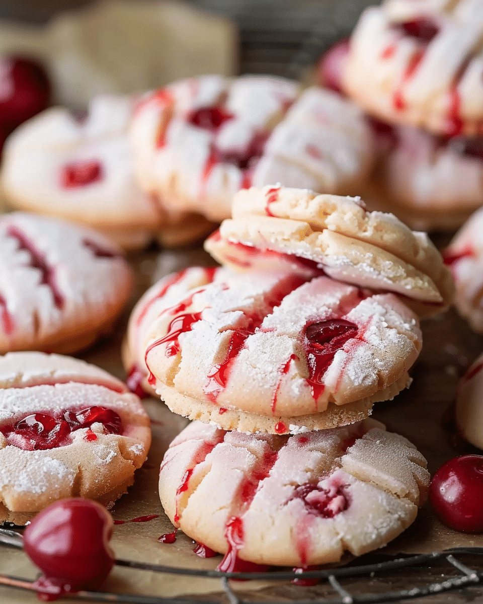 Cherry Almond Shortbread Cookies Recipe