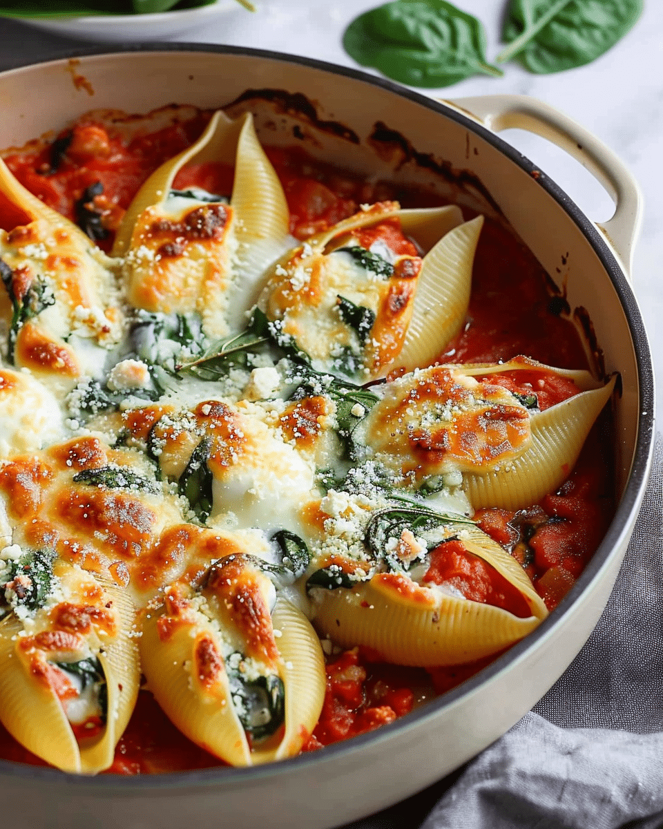 Easy Spinach & Ricotta Stuffed Shells Recipe