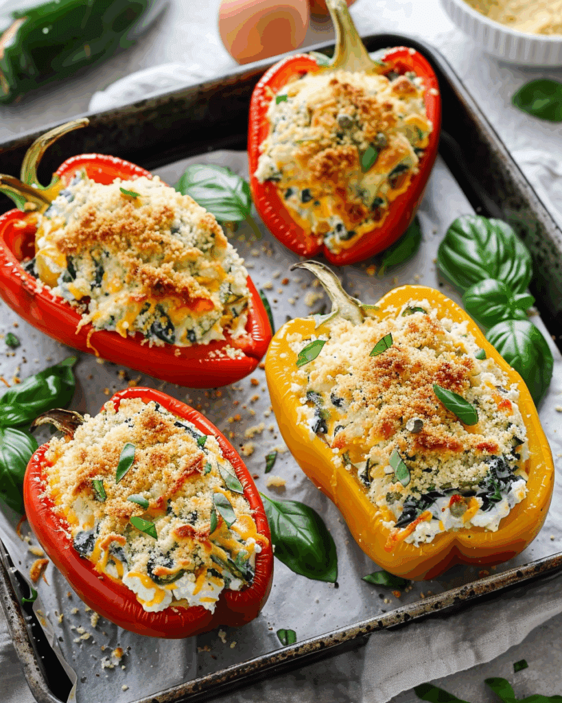 Herby Ricotta Stuffed Peppers