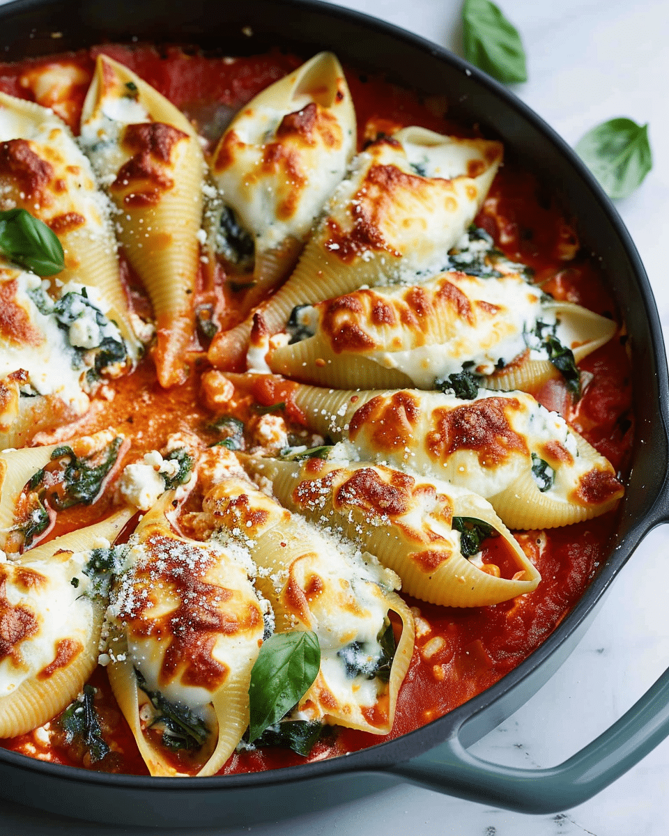Easy Spinach & Ricotta Stuffed Shells Recipe