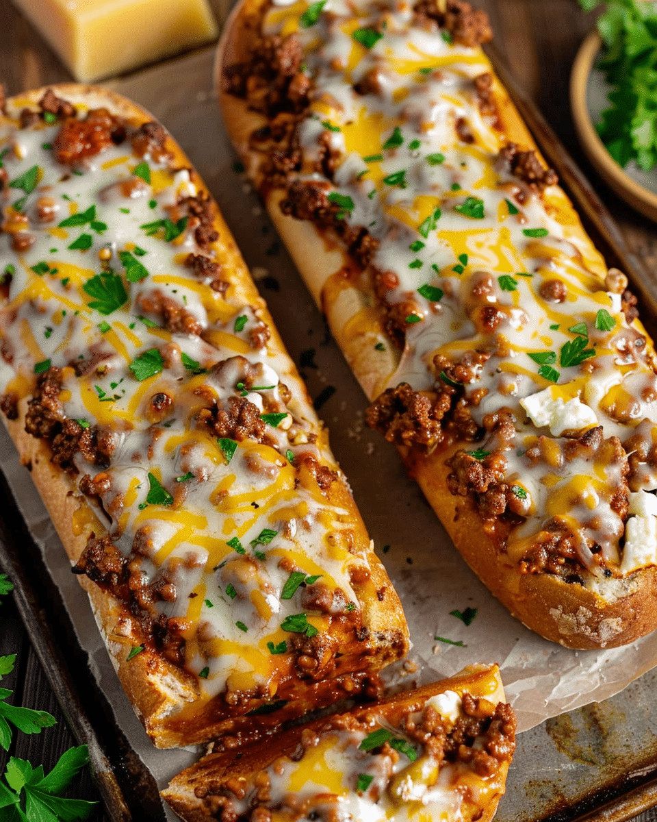 Sloppy Joe Garlic Bread