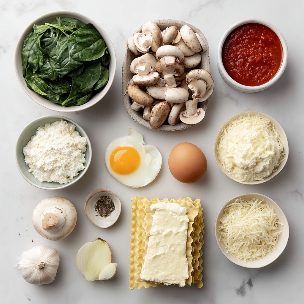 A close-up of a sliced lasagna piece on a white plate with a white marbled surface beneath, showing four visible layers. The top layer is golden-browned, melted cheese with herbs sprinkled and a small green basil leaf garnishing the center. Below it, there is a creamy white layer, followed by a dark green vegetable layer with a slightly rough texture, and another creamy white layer at the bottom holding everything together. A silver fork is placed under the lasagna slice, lifting it slightly. The photo is taken with an iphone --ar 4:5 --v 7