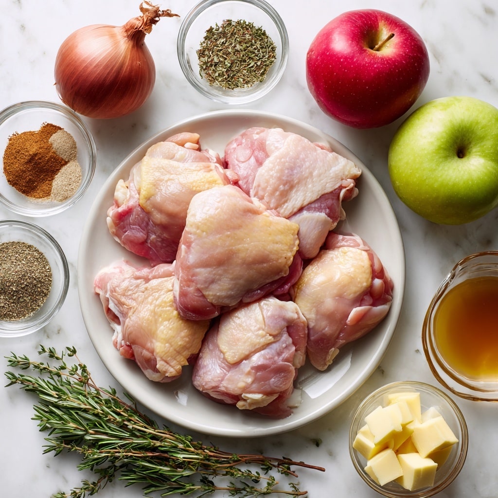 The dish shows two grilled, golden-brown pieces of chicken layered with several orange-red peach slices on a white plate with ridged edges. Nearby, a pile of bright green cooked green beans lies flat on the plate's top side. Underneath the chicken and peaches, there are thicker slices of cooked yellow potatoes visible. A woman's hand holding a fork breaks a small piece from the chicken on the lower left part of the plate. The plate sits on a white marbled surface. photo taken with an iphone --ar 4:5 --v 7