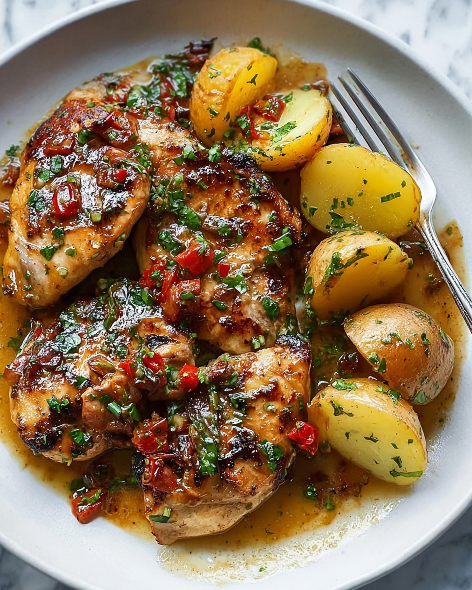 Chile-Butter Chicken With Vinegared Potatoes for a Flavor Feast Recipe - Recipe Image