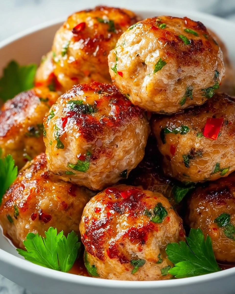 Easy Thai Baked Chicken Meatballs Recipe - Recipe Image