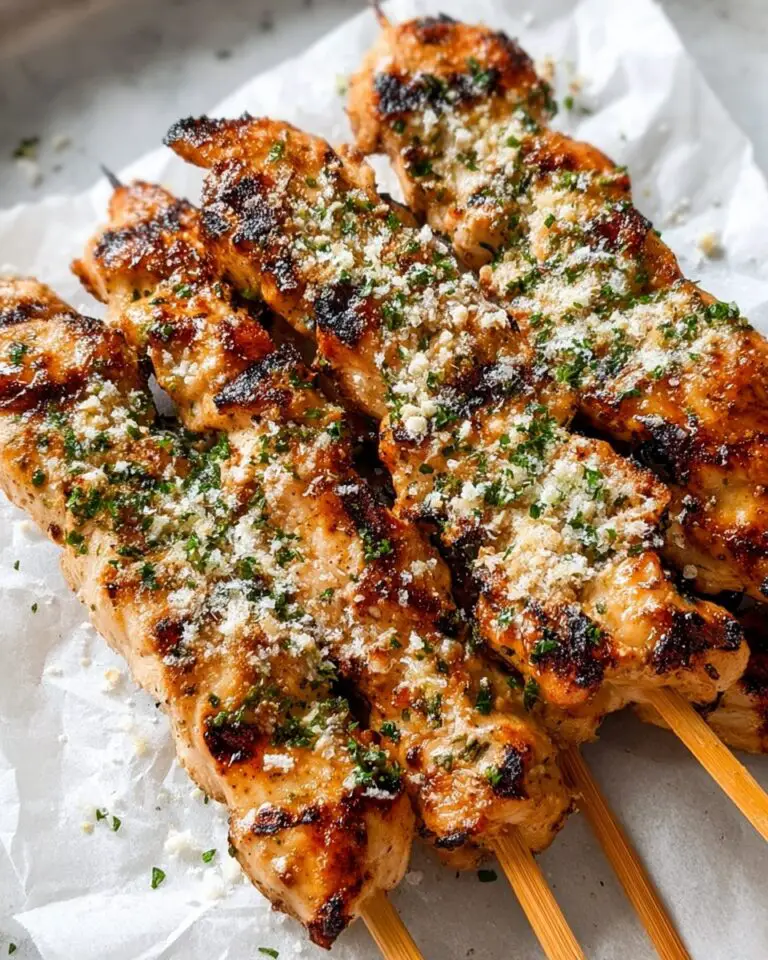 Best Ranch Garlic Parmesan Chicken Skewers Recipe