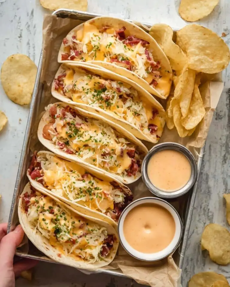 Reuben Tacos with Homemade Russian Dressing Recipe