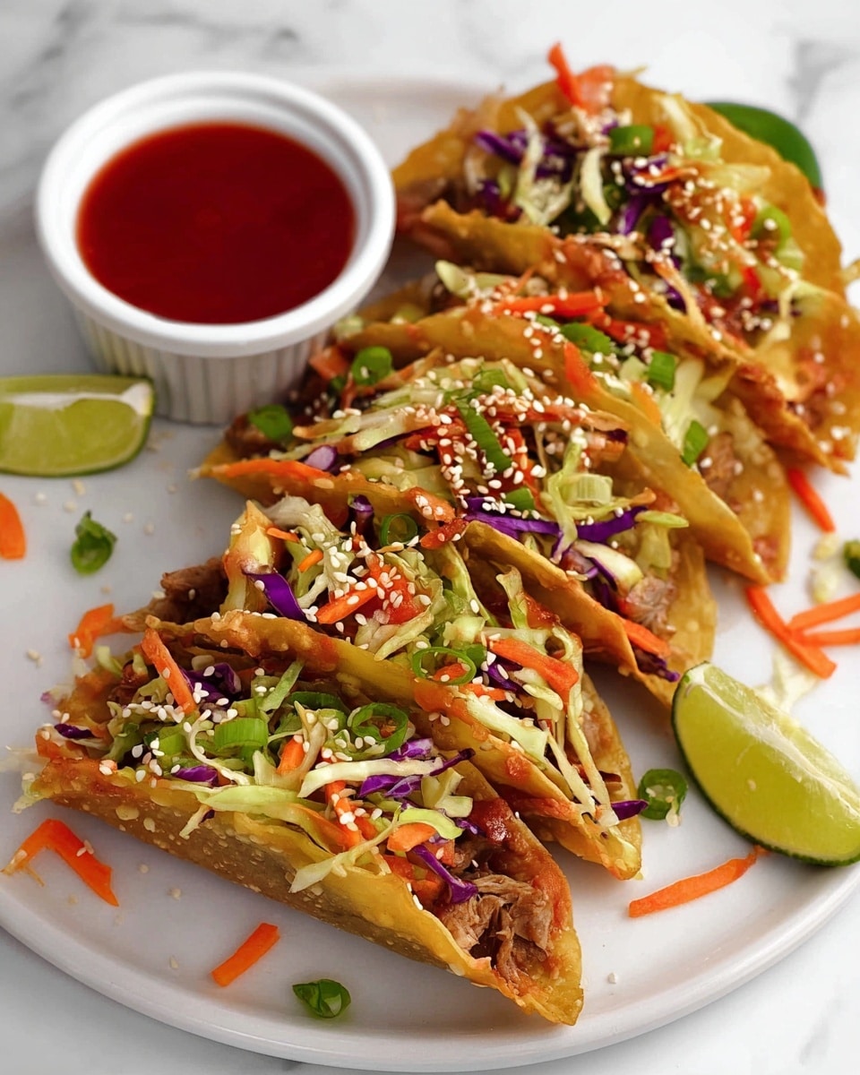 Crispy Chicken Wonton Tacos Recipe - Recipe Image
