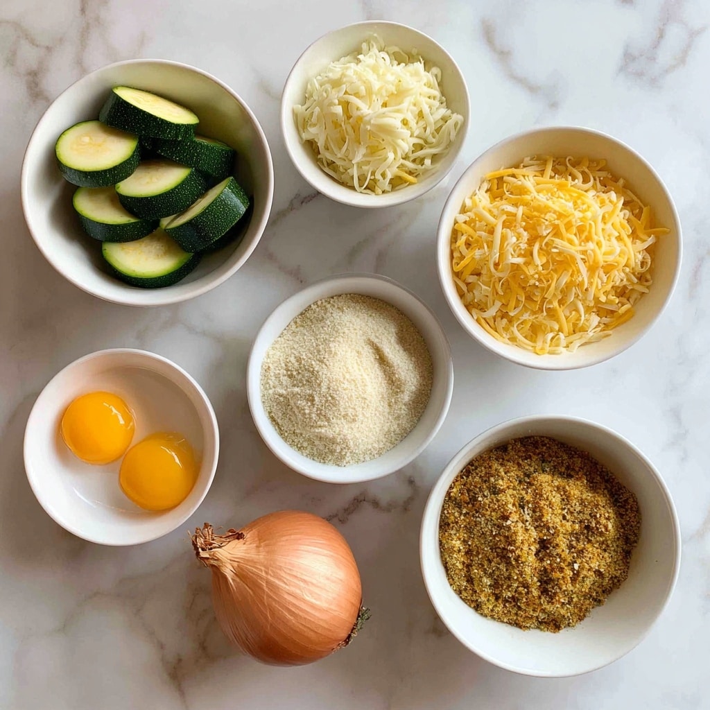 A square piece of a baked dish sits on a white plate with a blue rim, showing three visible layers: a bottom layer of soft white and green bits, a middle layer mixed with fine green pieces, and a top layer covered with melted yellow cheese that has a slightly browned, bubbly texture, garnished with small chopped green onions scattered on top. The dish is moist and has a creamy look with bits of vegetables embedded throughout. A silver fork rests on the plate beside the dish, and the setting is on a white marbled surface. Photo taken with an iphone --ar 4:5 --v 7