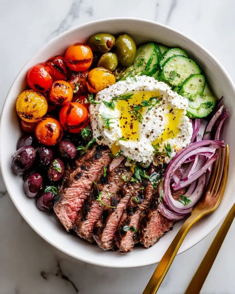 Quick & Easy Mediterranean Steak Bowl Recipe