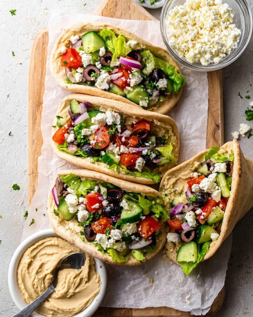 Greek Veggie Pita Wraps Recipe