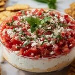 Bruschetta Dip with Creamy Feta and Fresh Tomato Topping Recipe