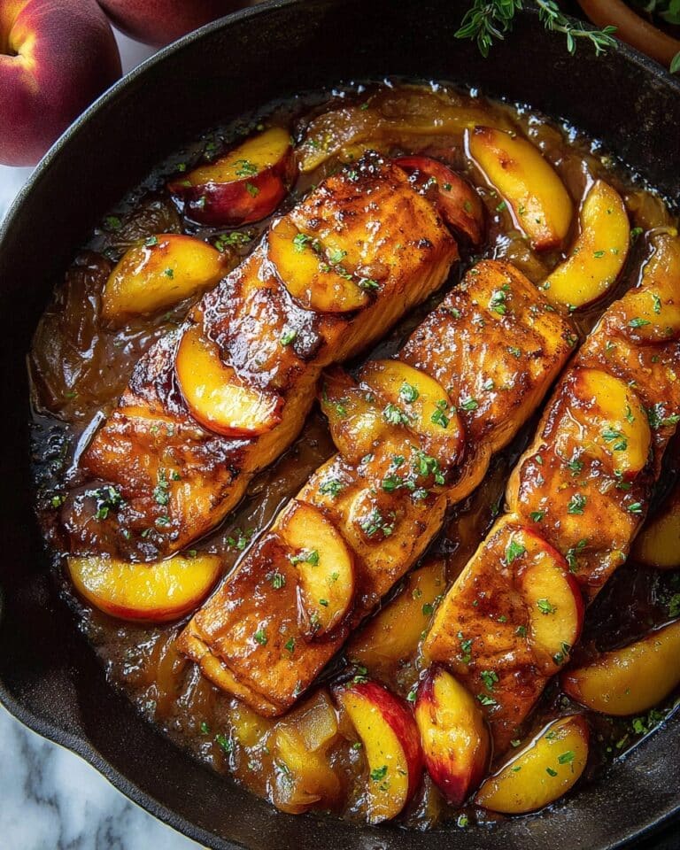 Bourbon Peach Roasted Salmon Recipe