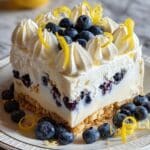No-Bake Lemon Blueberry Cream Cake Recipe