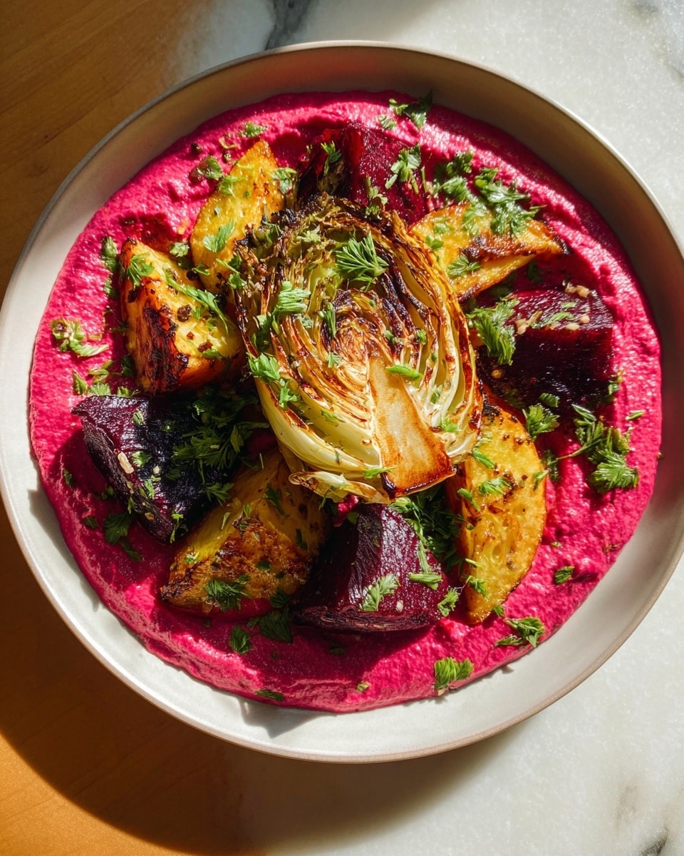 Roasted Beetroot and Cabbage with Beetroot Cashew Sauce Recipe