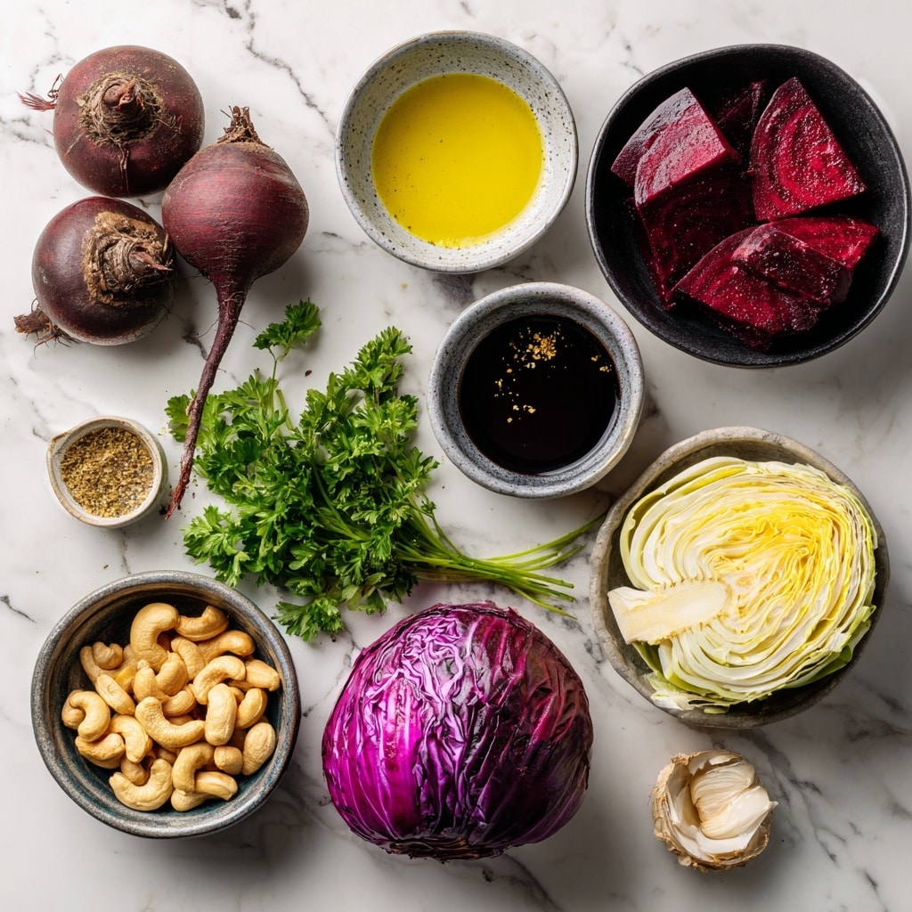 Roasted Beetroot and Cabbage with Beetroot Cashew Sauce Recipe - Recipe Image