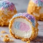 Crispy Cotton Candy Cheesecake Bombs Recipe