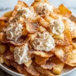 Apple Pie Nachos with Cinnamon Sugar Chips and Caramel Drizzle Recipe