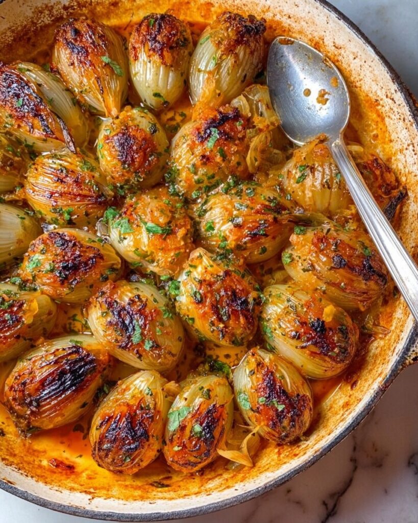 Stuffed Onions with Ground Meat and Tomato Sauce Recipe