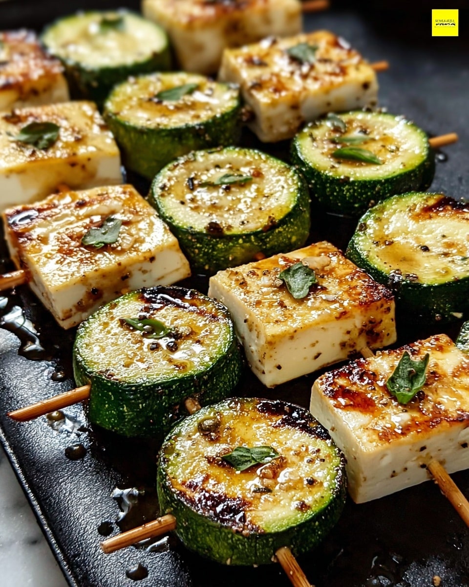 Irresistible Garlic Butter Zucchini Skewers Recipe - Recipe Image