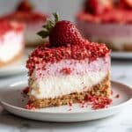 Easy Vegan No-Bake Strawberry Crunch Cheesecake Recipe
